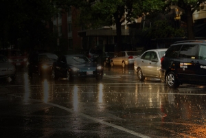 SUB60 Express Courier Service - street at night when raining