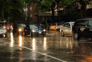 SUB60 Express Courier Service - raining on the street